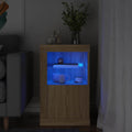 vidaXL Szafka boczna z LED, kolor dąb sonoma, materiał drewnopochodny