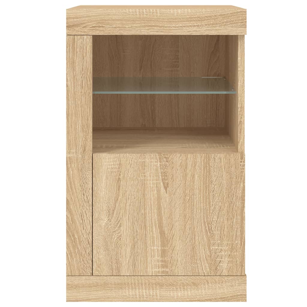 vidaXL Szafki z LED, 2 szt., dąb sonoma, materiał drewnopochodny