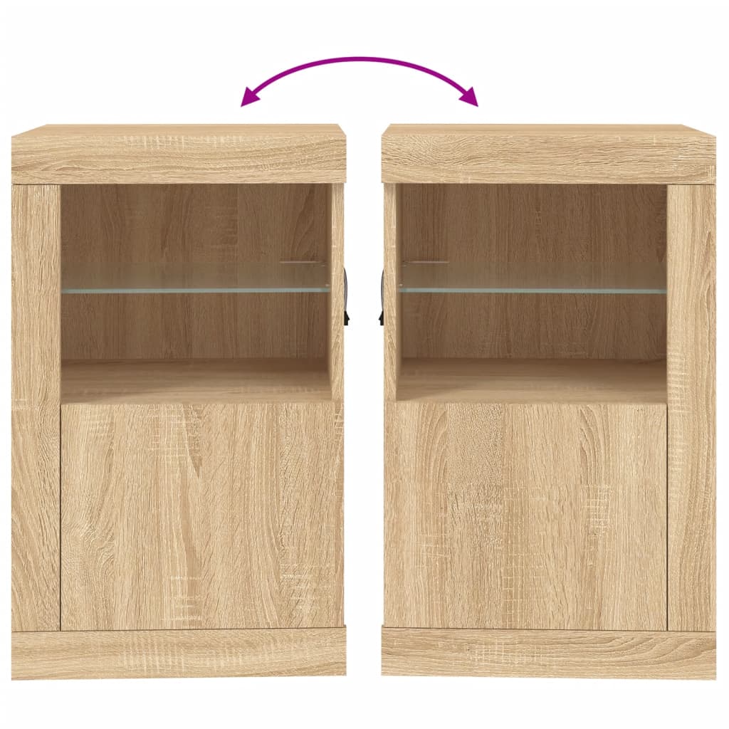 vidaXL Szafki z LED, 2 szt., dąb sonoma, materiał drewnopochodny