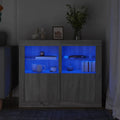 vidaXL Szafki z LED, 2 szt., szary dąb sonoma, materiał drewnopochodny