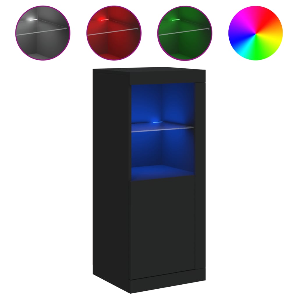 vidaXL Szafka z oświetleniem LED, czarna, 41x37x100 cm