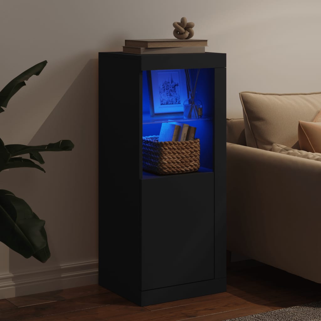 vidaXL Szafka z oświetleniem LED, czarna, 41x37x100 cm