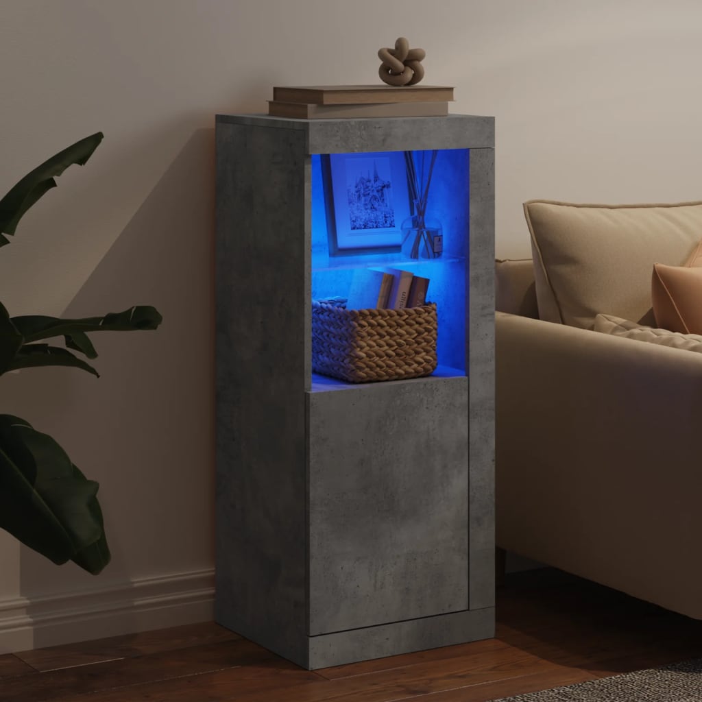 vidaXL Szafka z oświetleniem LED, szarość betonu, 41x37x100 cm