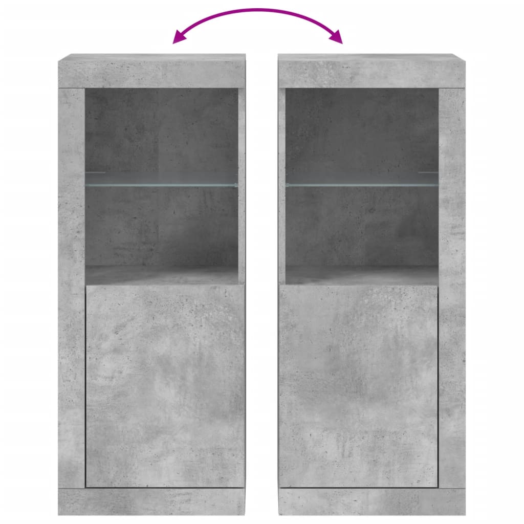 vidaXL Szafka z oświetleniem LED, szarość betonu, 41x37x100 cm
