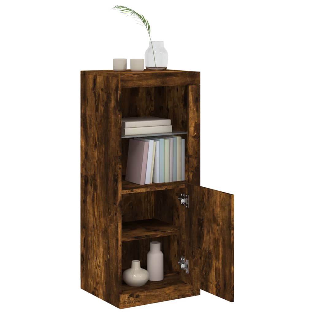 vidaXL Szafka z oświetleniem LED, przydymiony dąb, 41x37x100 cm