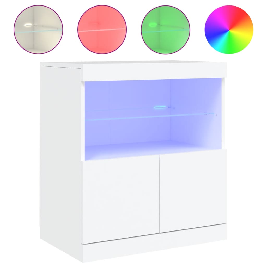 vidaXL Szafka z oświetleniem LED, biała, 60x37x67 cm