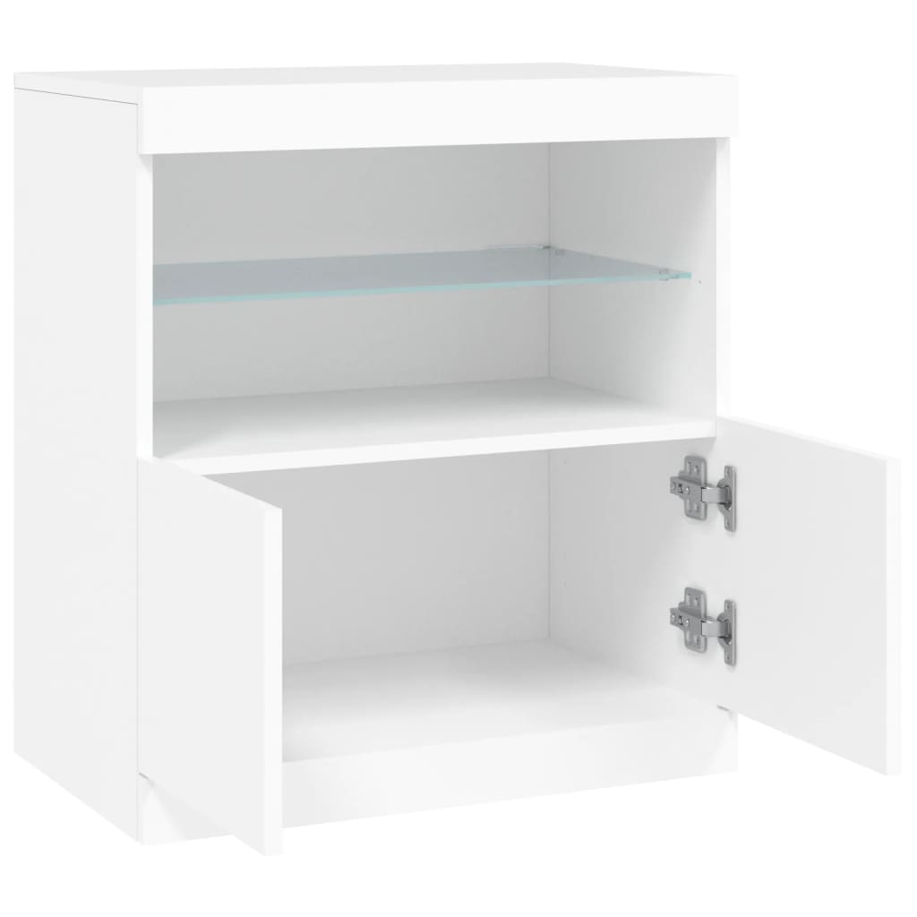 vidaXL Szafka z oświetleniem LED, biała, 60x37x67 cm