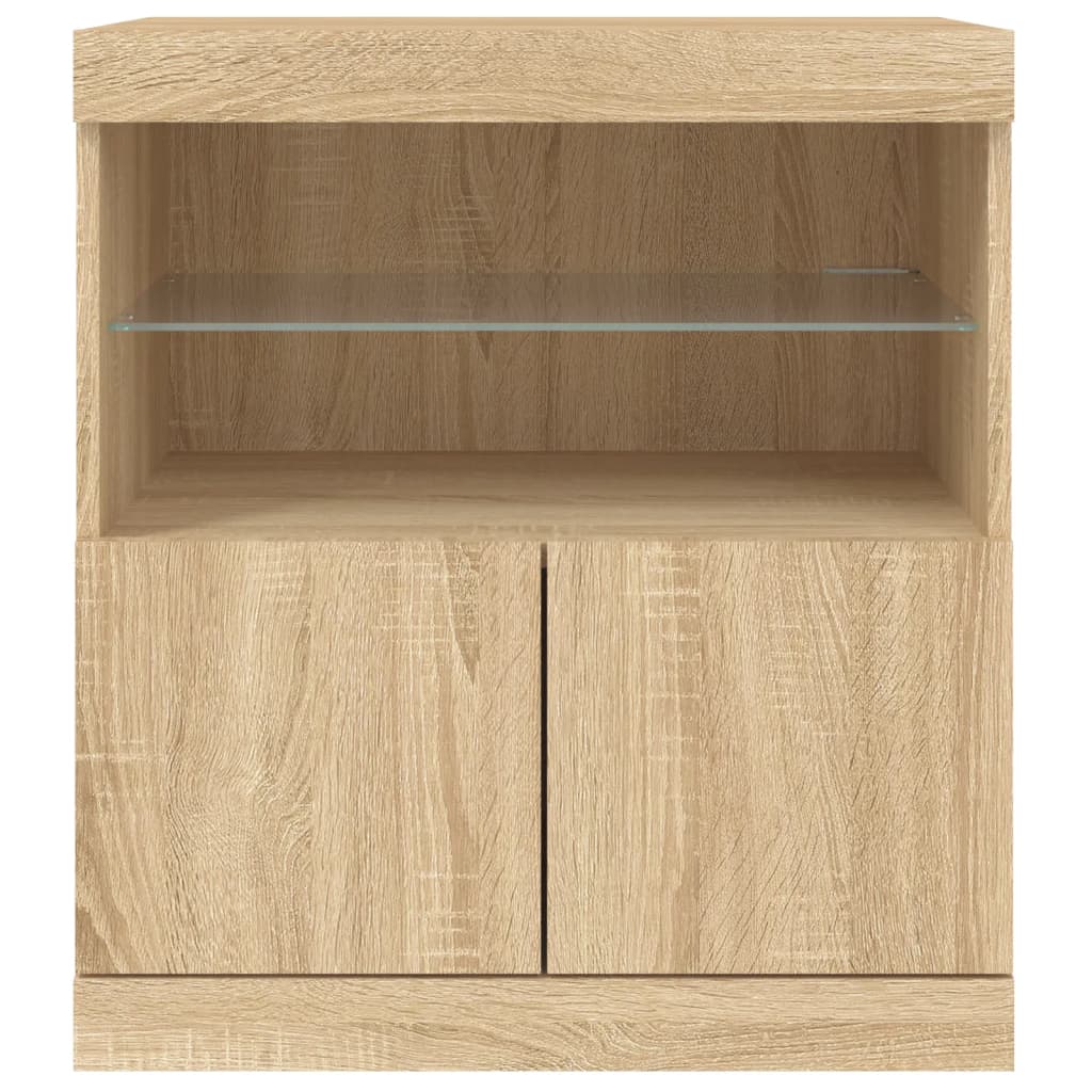 vidaXL Szafka z oświetleniem LED, dąb sonoma, 60x37x67 cm