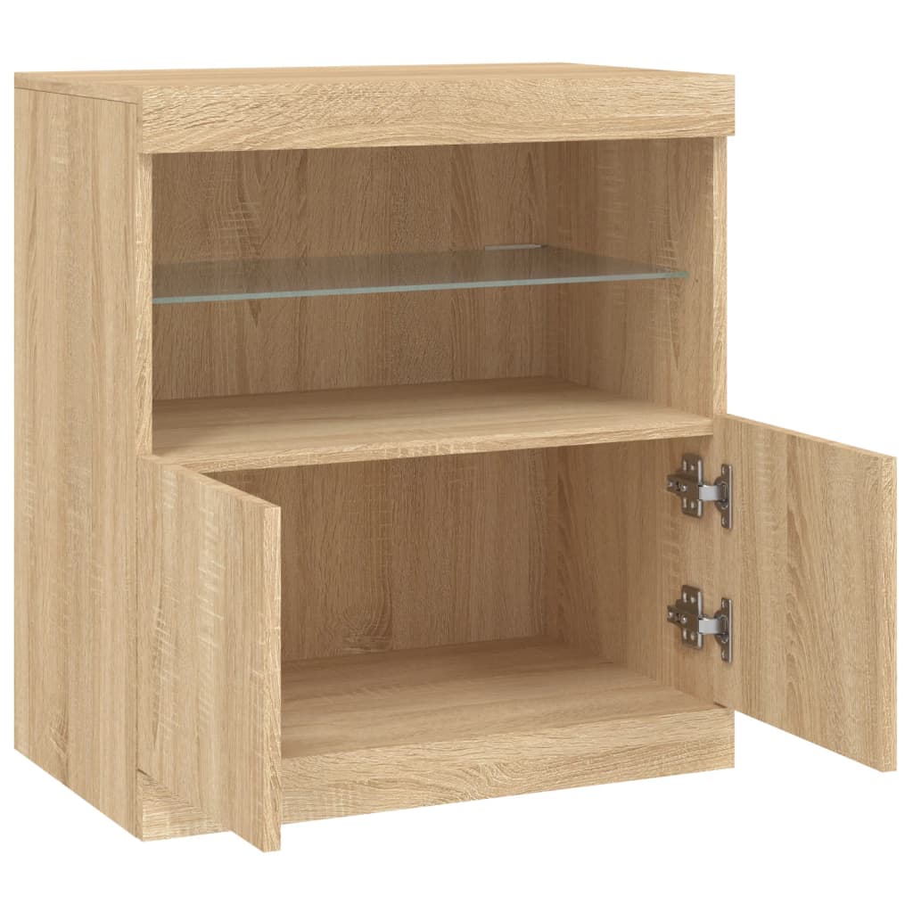 vidaXL Szafka z oświetleniem LED, dąb sonoma, 60x37x67 cm