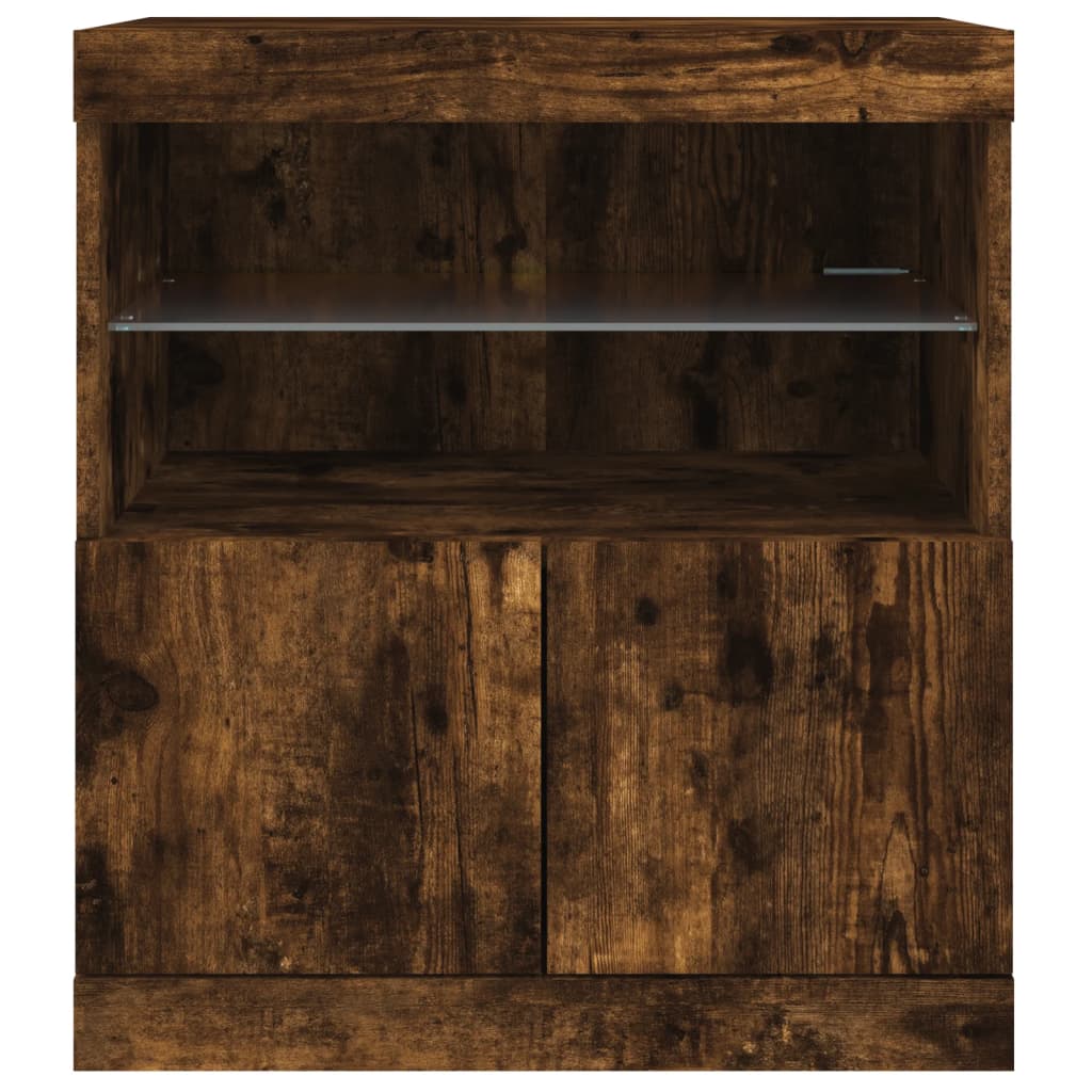 vidaXL Szafka z oświetleniem LED, przydymiony dąb, 60x37x67 cm