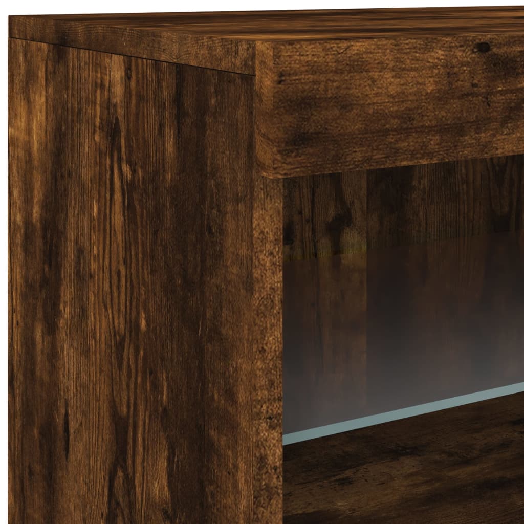 vidaXL Szafka z oświetleniem LED, przydymiony dąb, 60x37x67 cm