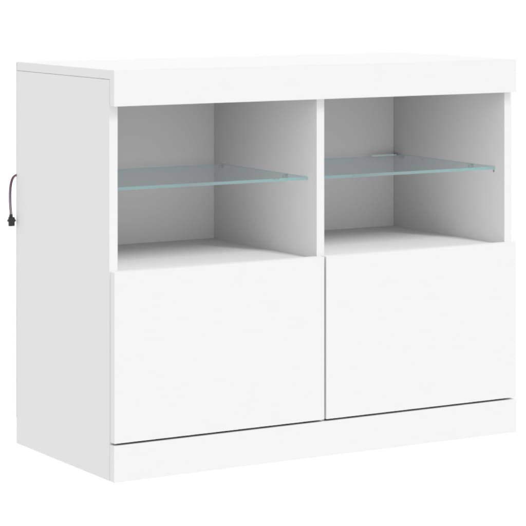 vidaXL Szafka z oświetleniem LED, biała, 81x37x67 cm