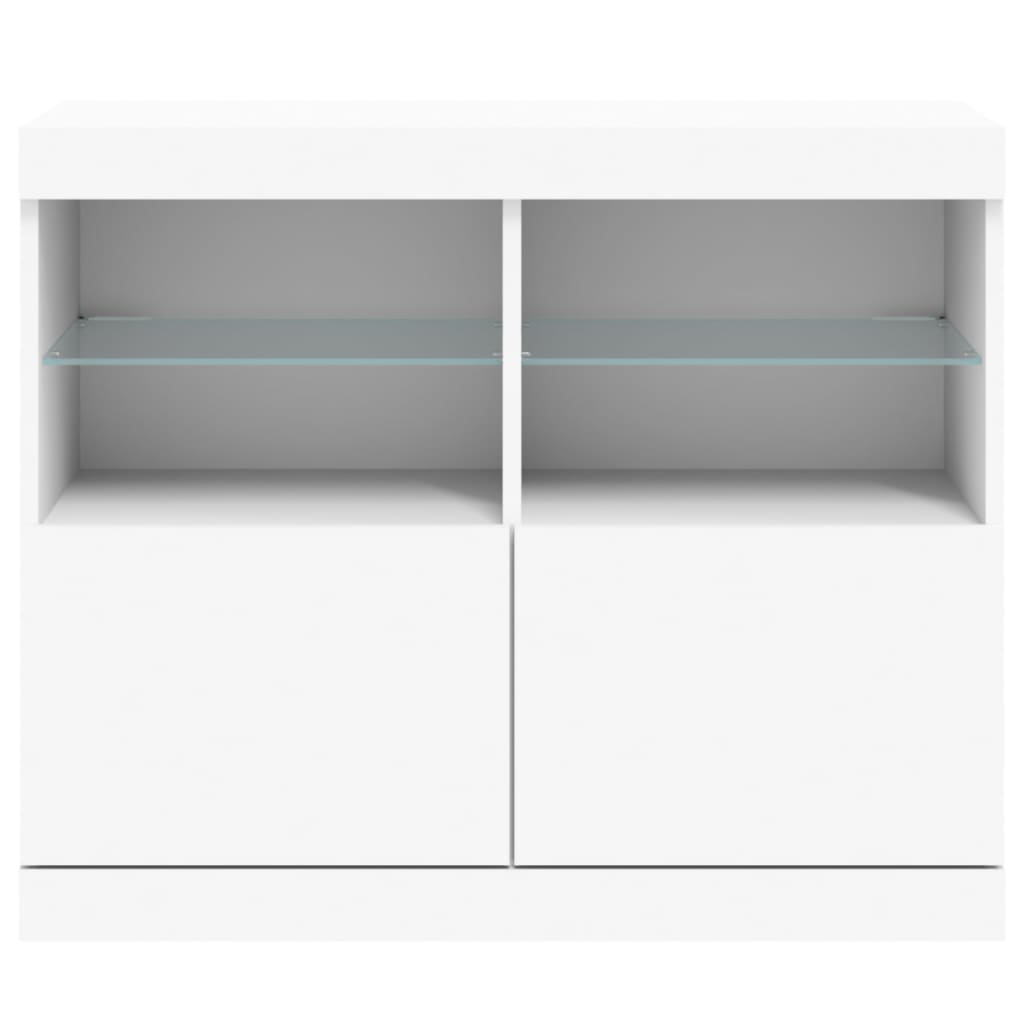 vidaXL Szafka z oświetleniem LED, biała, 81x37x67 cm