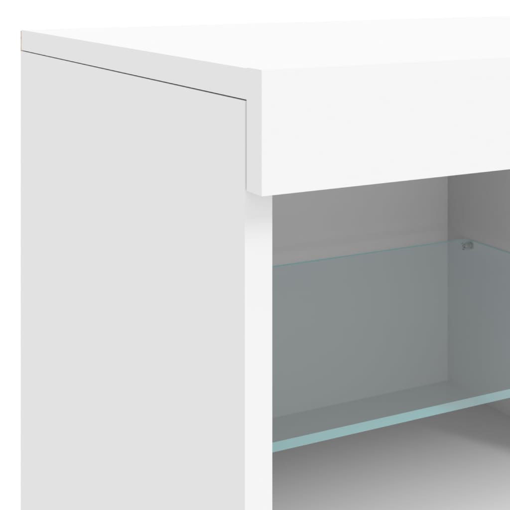 vidaXL Szafka z oświetleniem LED, biała, 81x37x67 cm