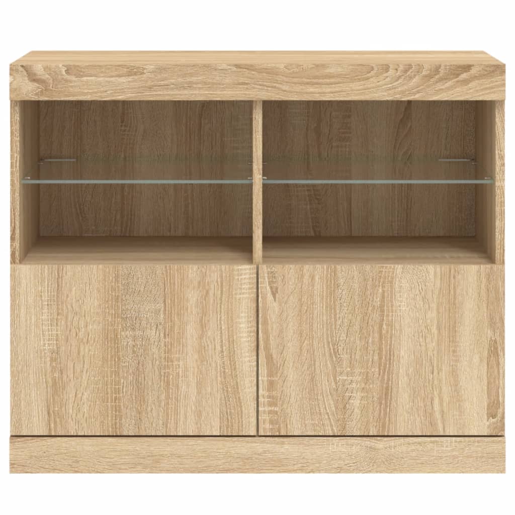 vidaXL Szafka z oświetleniem LED, dąb sonoma, 81x37x67 cm