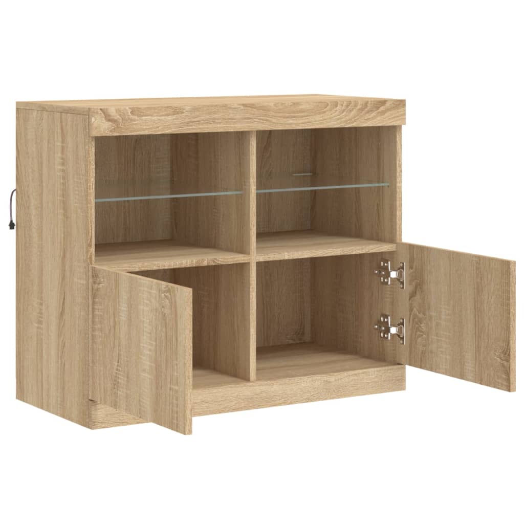 vidaXL Szafka z oświetleniem LED, dąb sonoma, 81x37x67 cm