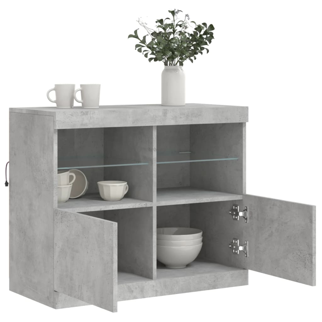 vidaXL Szafka z oświetleniem LED, szarość betonu, 81x37x67 cm