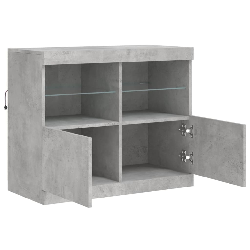 vidaXL Szafka z oświetleniem LED, szarość betonu, 81x37x67 cm
