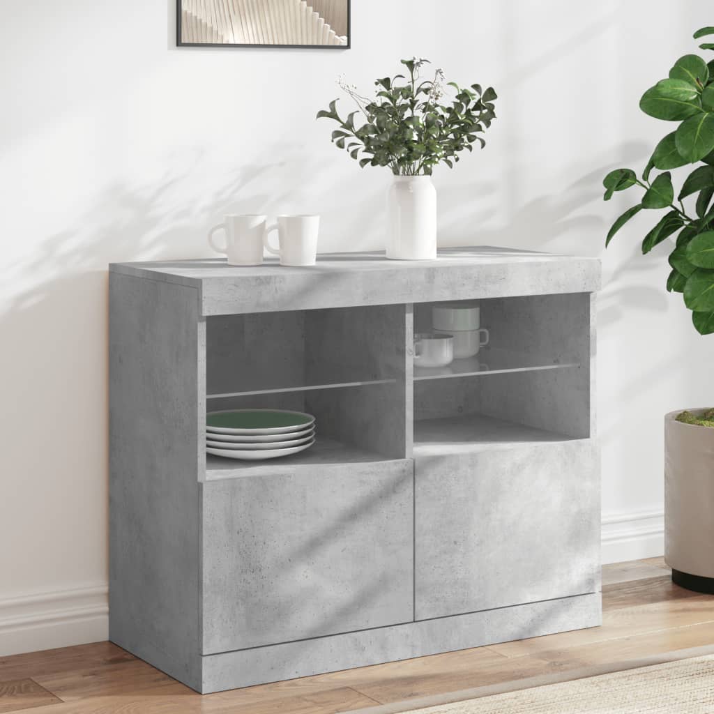 vidaXL Szafka z oświetleniem LED, szarość betonu, 81x37x67 cm