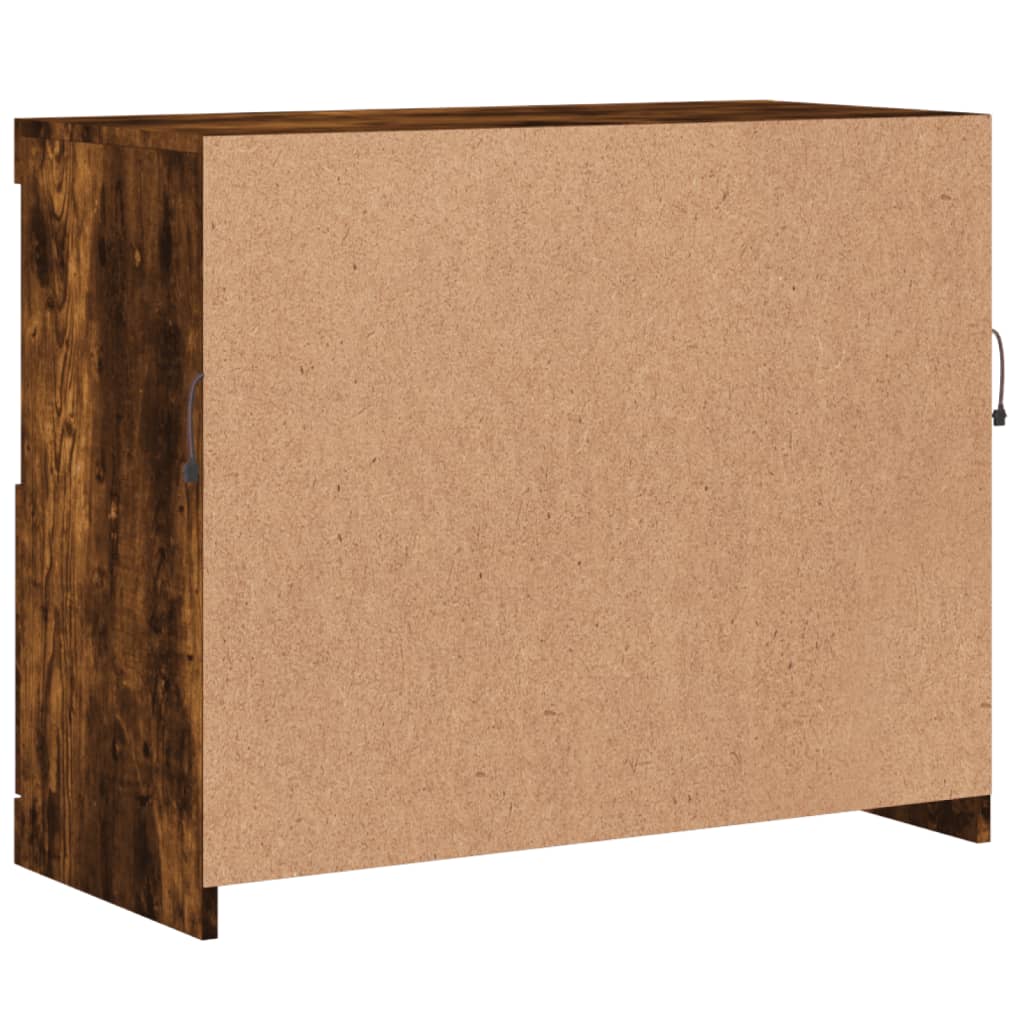 vidaXL Szafka z oświetleniem LED, przydymiony dąb, 81x37x67 cm