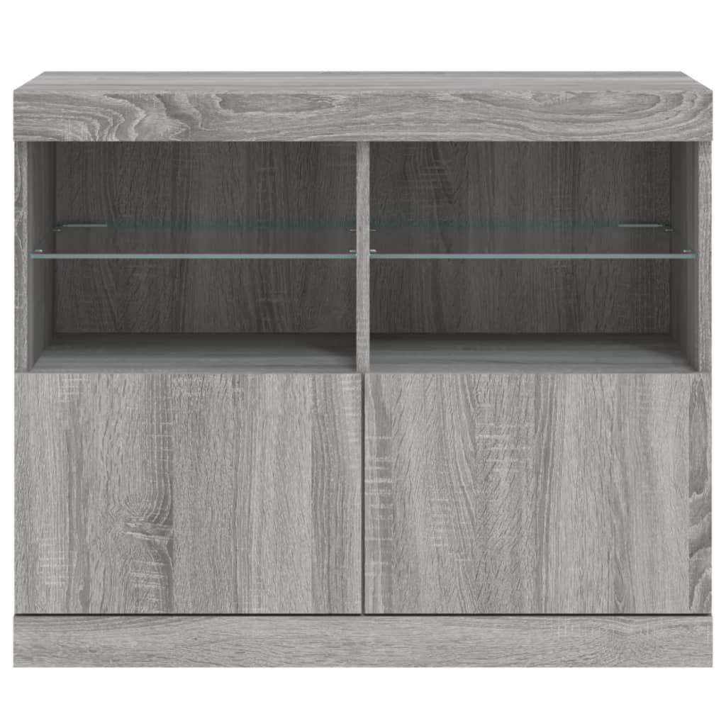 vidaXL Szafka z oświetleniem LED, szary dąb sonoma, 81x37x67 cm