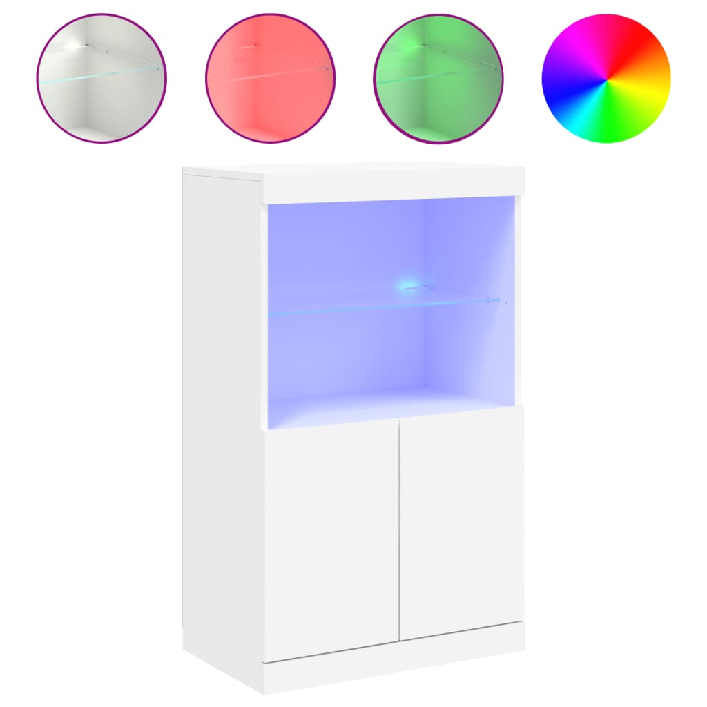 vidaXL Szafka z oświetleniem LED, biała, 60,5x37x100 cm