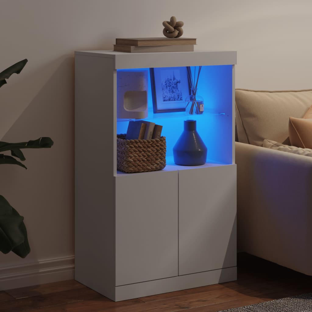 vidaXL Szafka z oświetleniem LED, biała, 60,5x37x100 cm