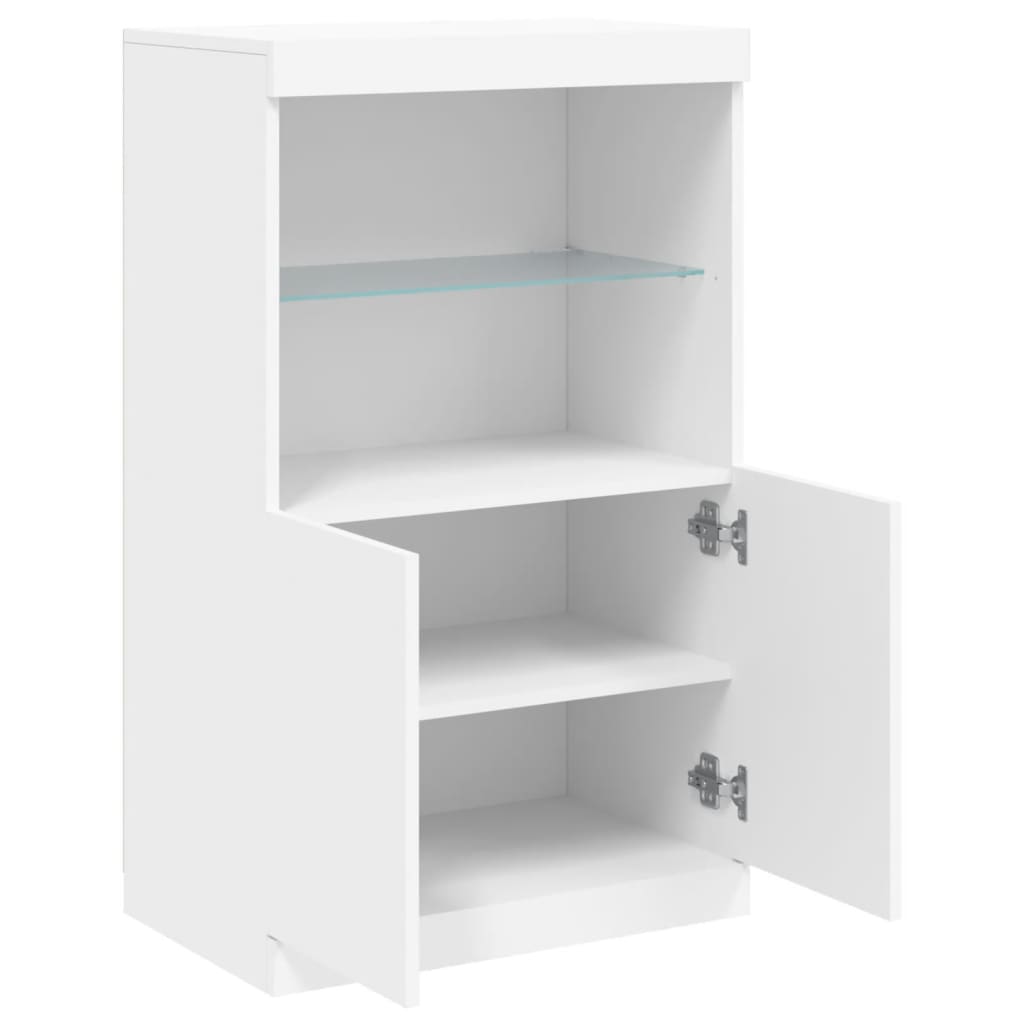 vidaXL Szafka z oświetleniem LED, biała, 60,5x37x100 cm