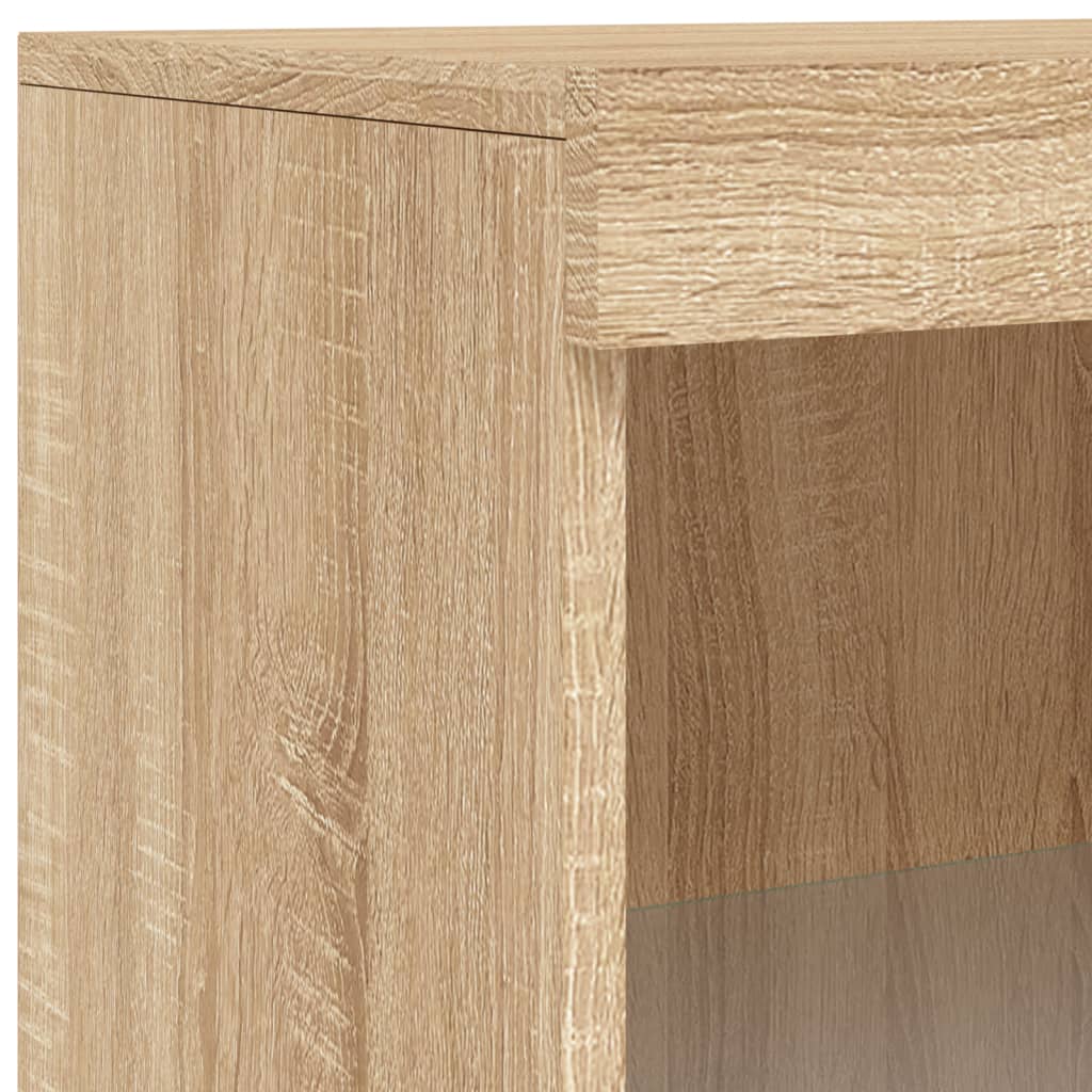 vidaXL Szafka z oświetleniem LED, dąb sonoma, 60,5x37x100 cm