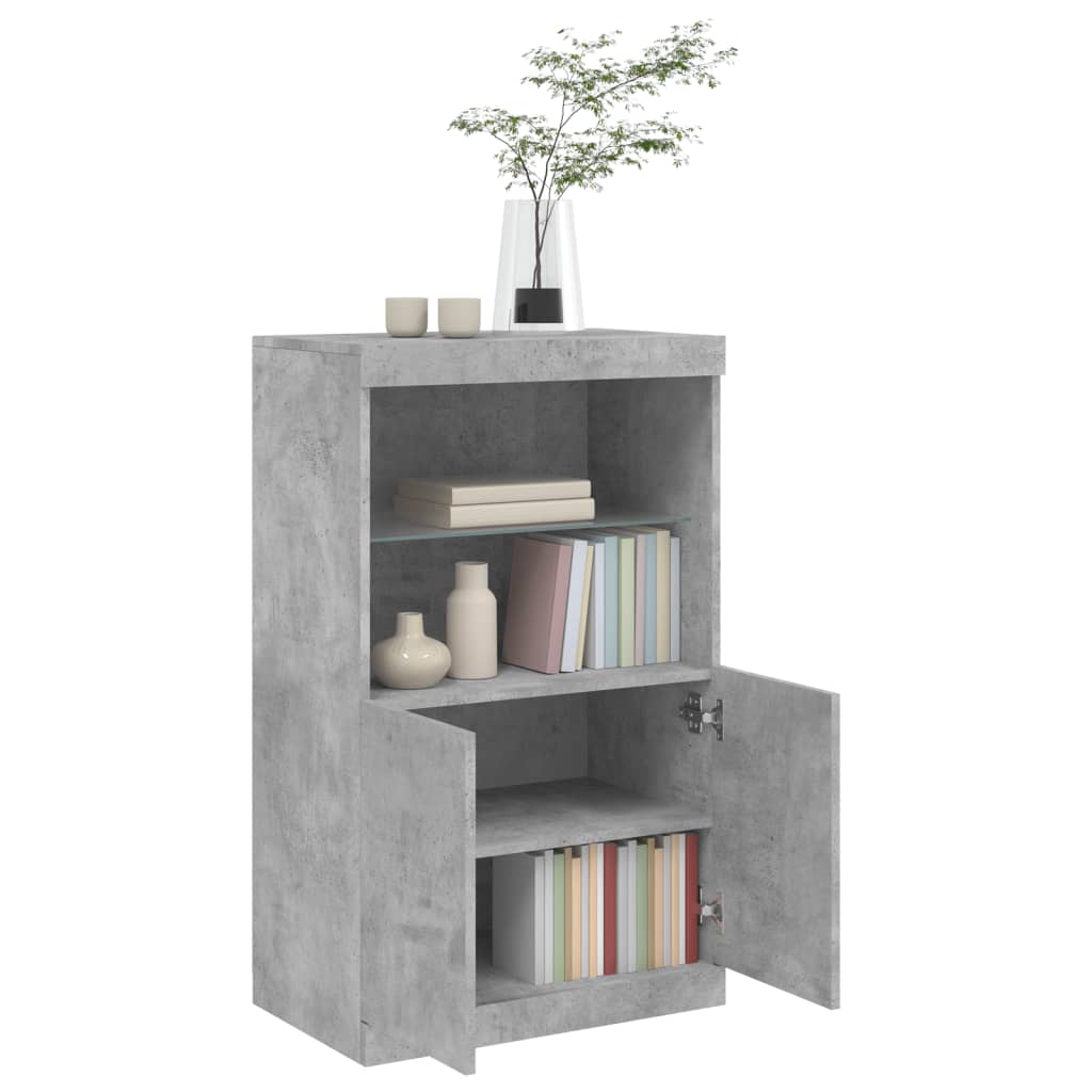 vidaXL Szafka z oświetleniem LED, szarość betonu, 60,5x37x100 cm