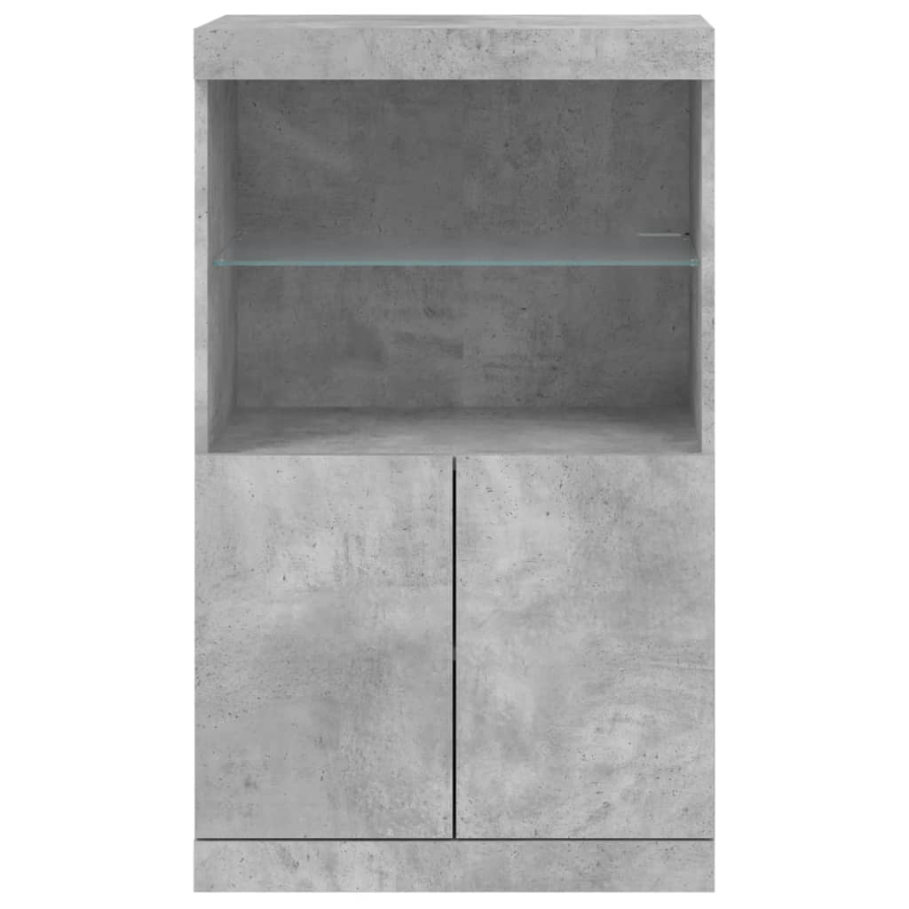 vidaXL Szafka z oświetleniem LED, szarość betonu, 60,5x37x100 cm
