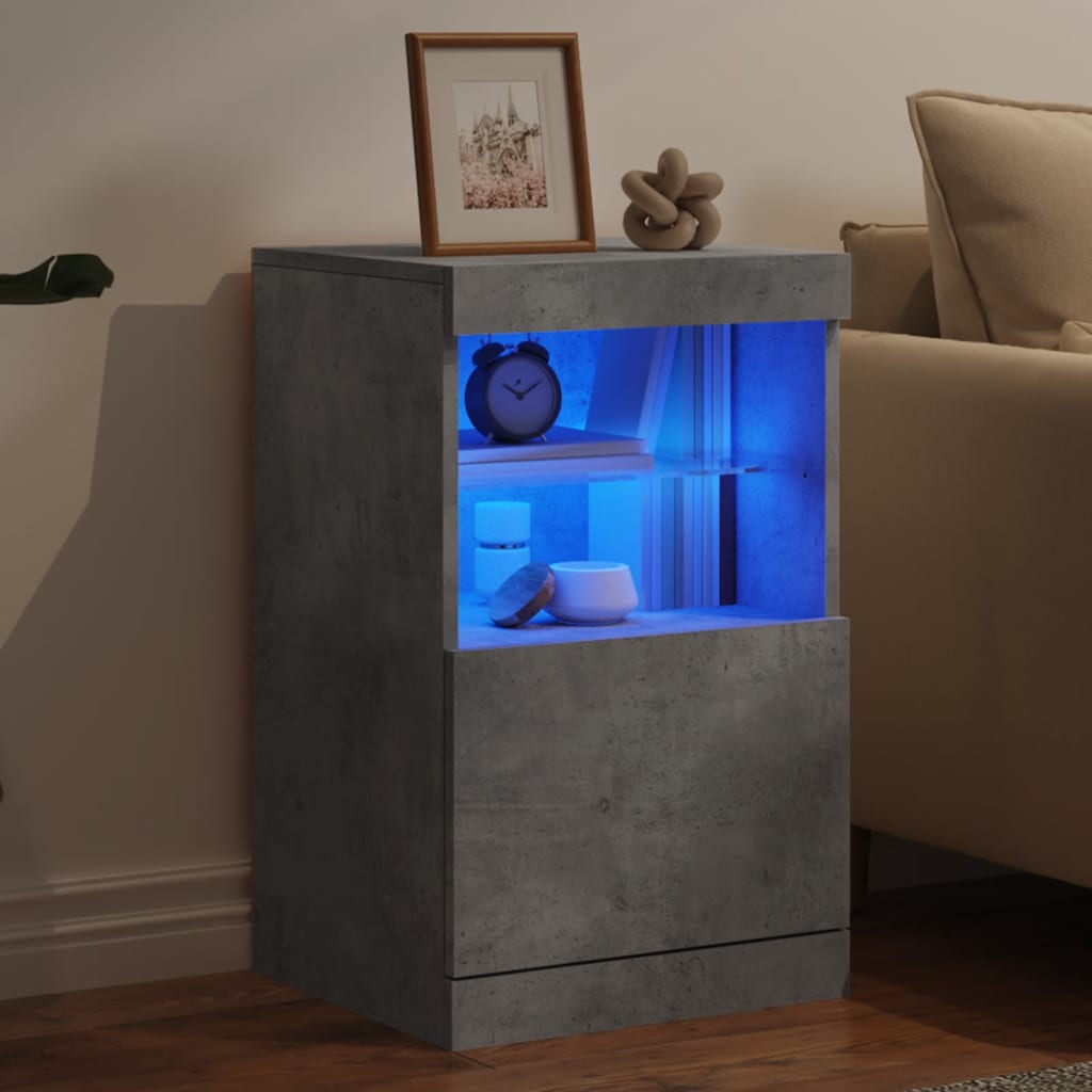 vidaXL Szafka z oświetleniem LED, szarość betonu, 41x37x67 cm