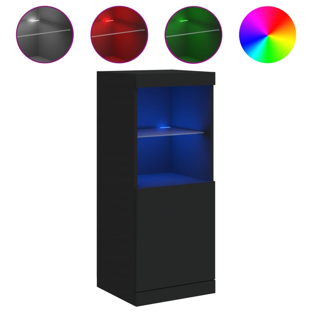 vidaXL Szafka z oświetleniem LED, czarna, 41x37x100 cm