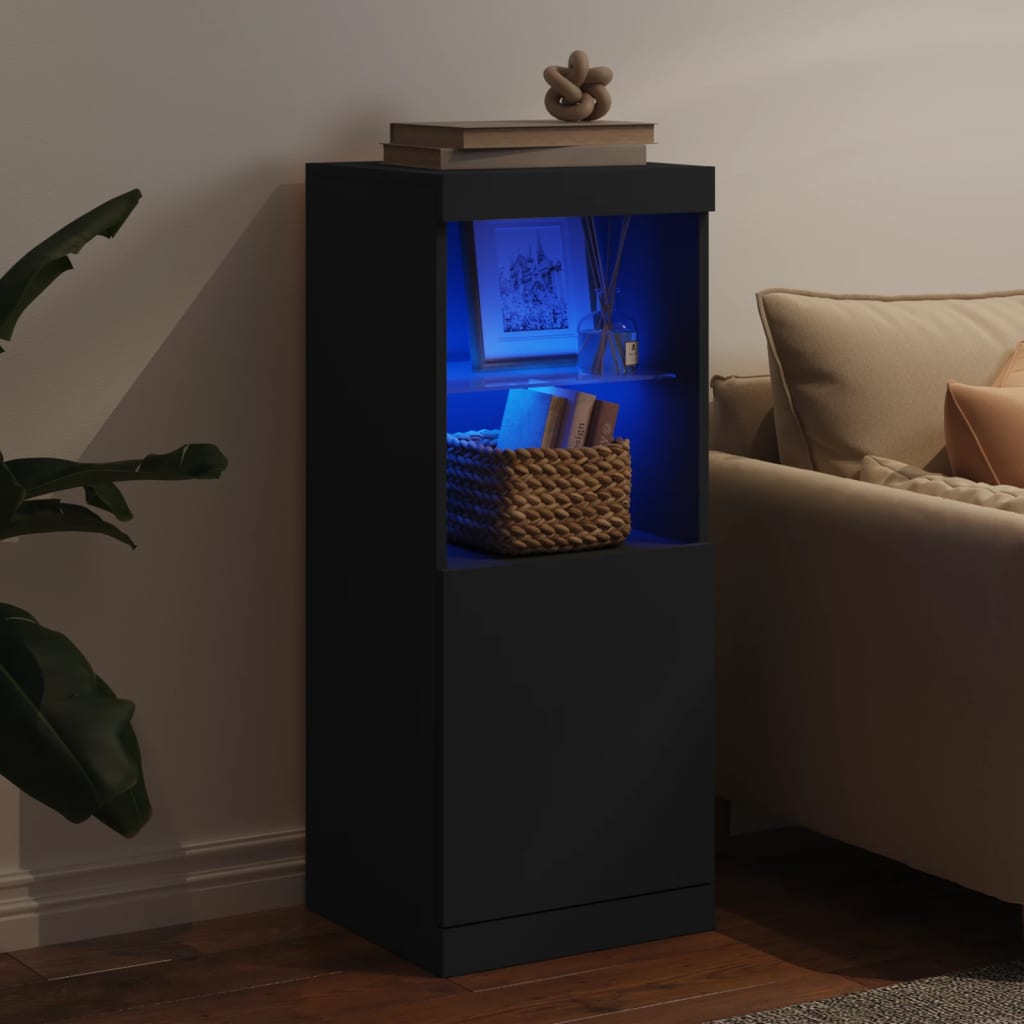 vidaXL Szafka z oświetleniem LED, czarna, 41x37x100 cm