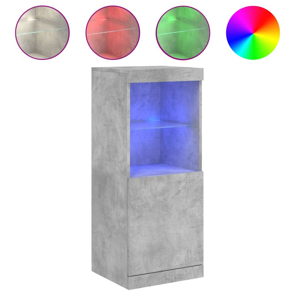 vidaXL Szafka z oświetleniem LED, szarość betonu, 41x37x100 cm
