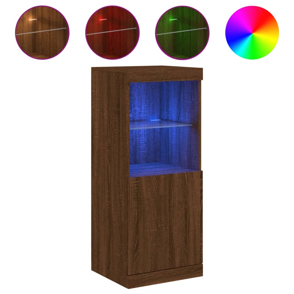 vidaXL Szafka z oświetleniem LED, brązowy dąb, 41x37x100 cm