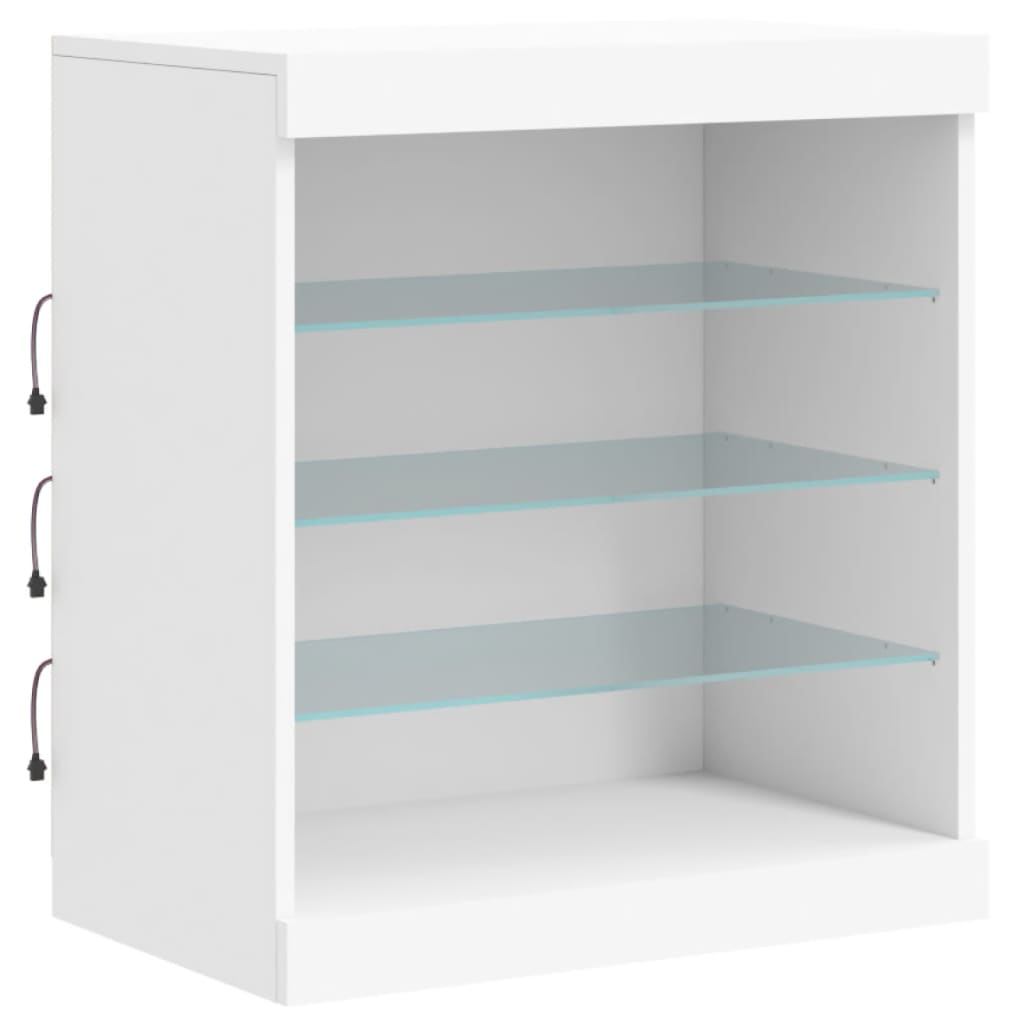 vidaXL Szafka z oświetleniem LED, biała, 60,5x37x67 cm