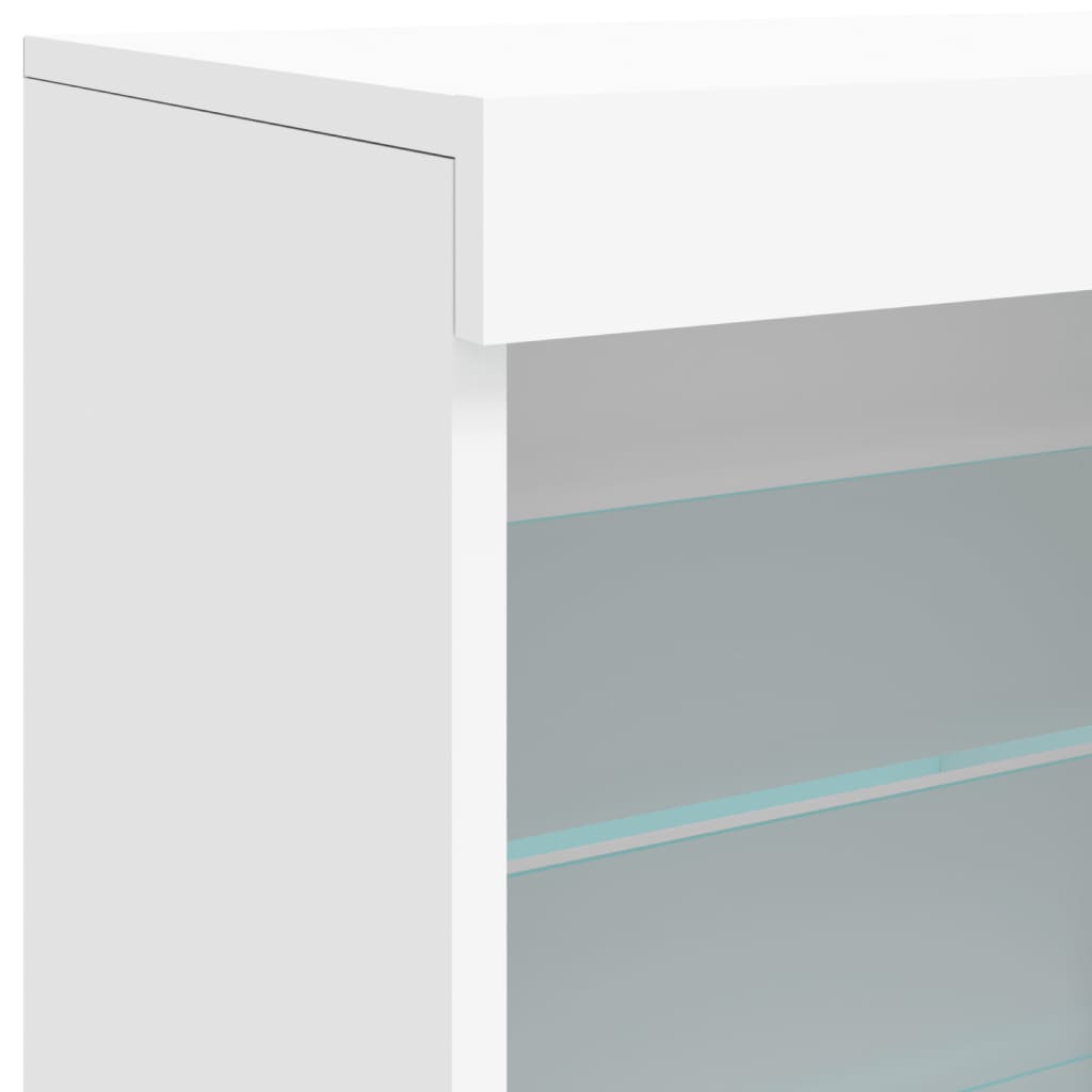 vidaXL Szafka z oświetleniem LED, biała, 60,5x37x67 cm