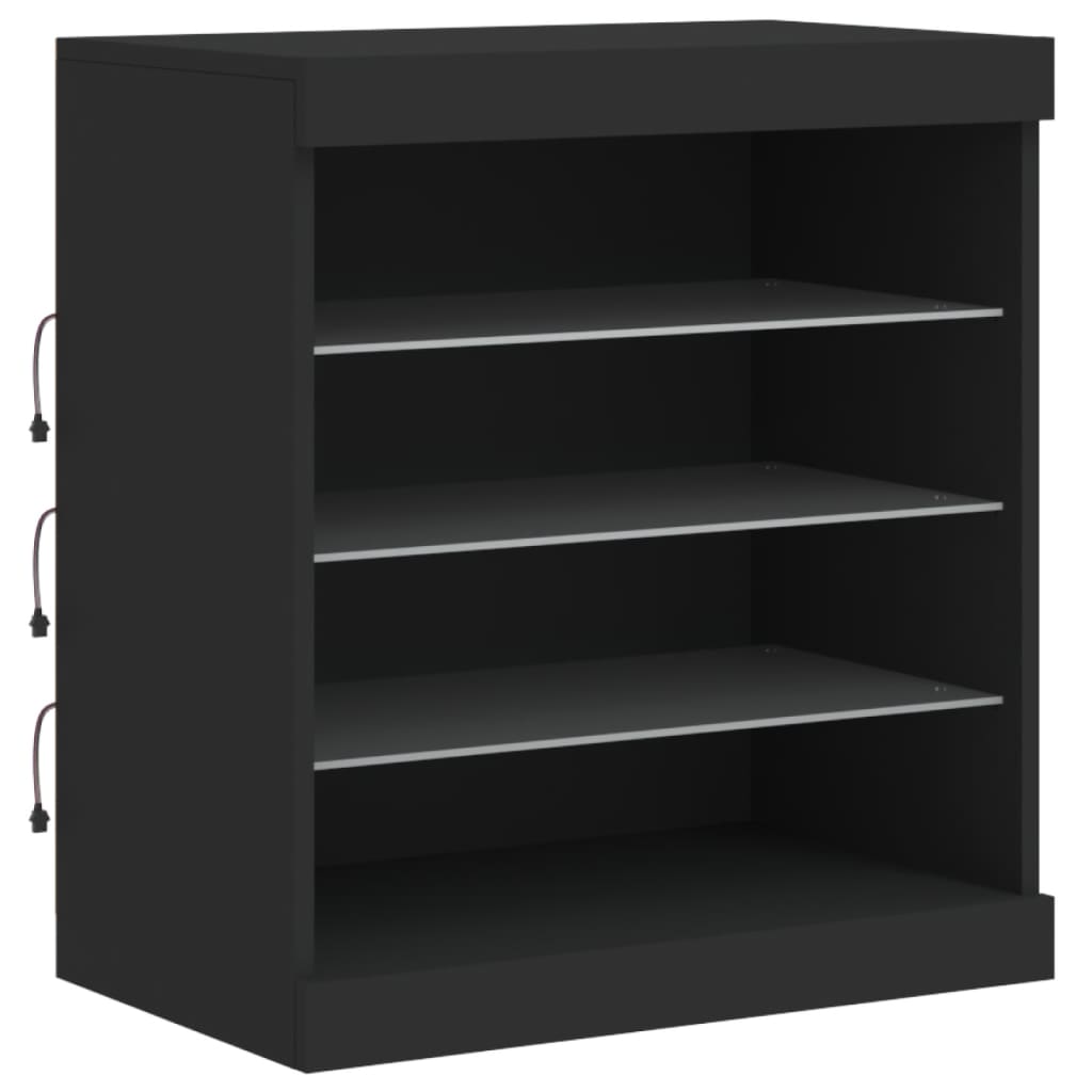 vidaXL Szafka z oświetleniem LED, czarna, 60,5x37x67 cm