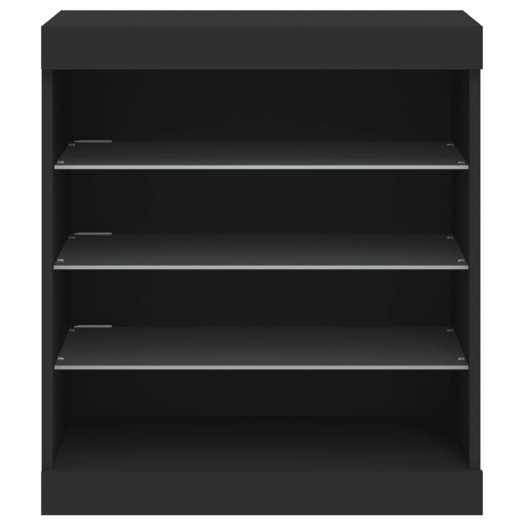 vidaXL Szafka z oświetleniem LED, czarna, 60,5x37x67 cm