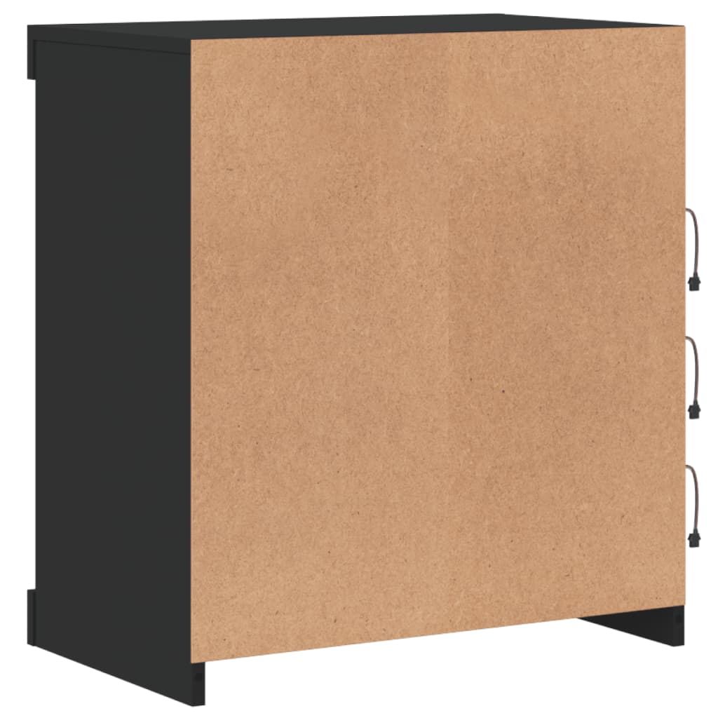 vidaXL Szafka z oświetleniem LED, czarna, 60,5x37x67 cm