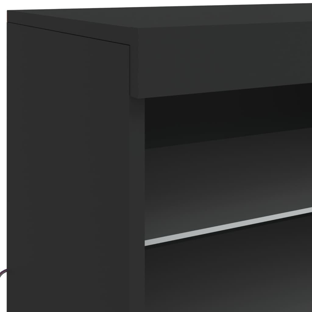 vidaXL Szafka z oświetleniem LED, czarna, 60,5x37x67 cm
