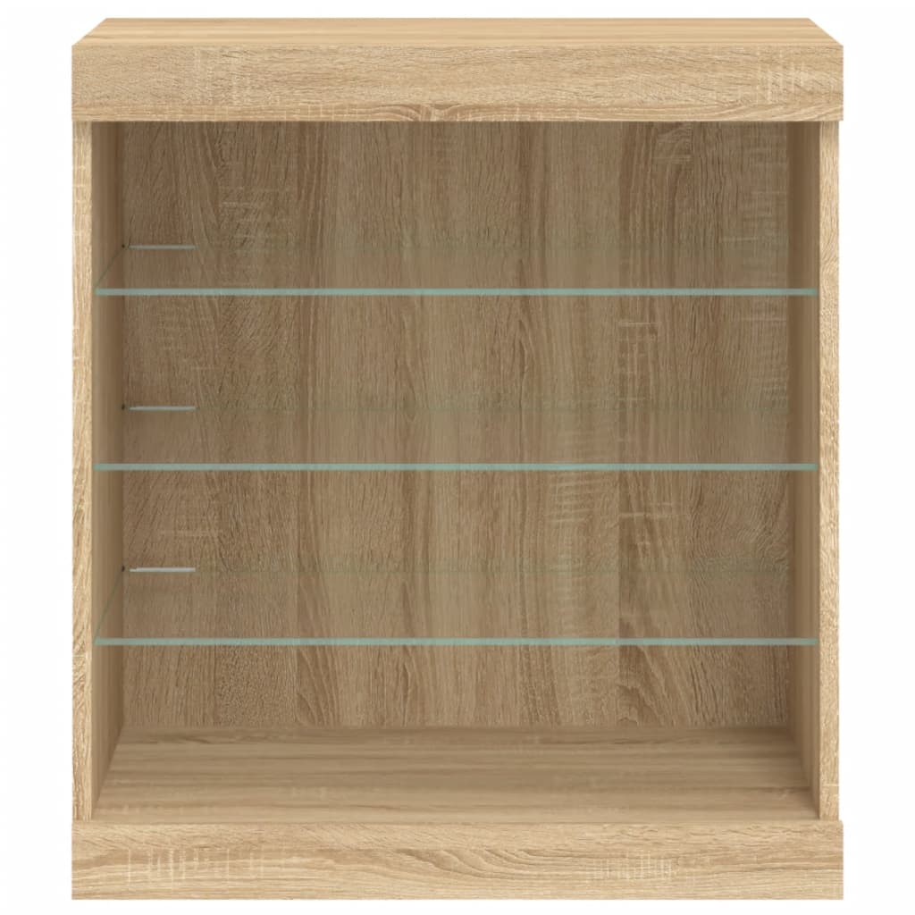 vidaXL Szafka z oświetleniem LED, dąb sonoma, 60,5x37x67 cm