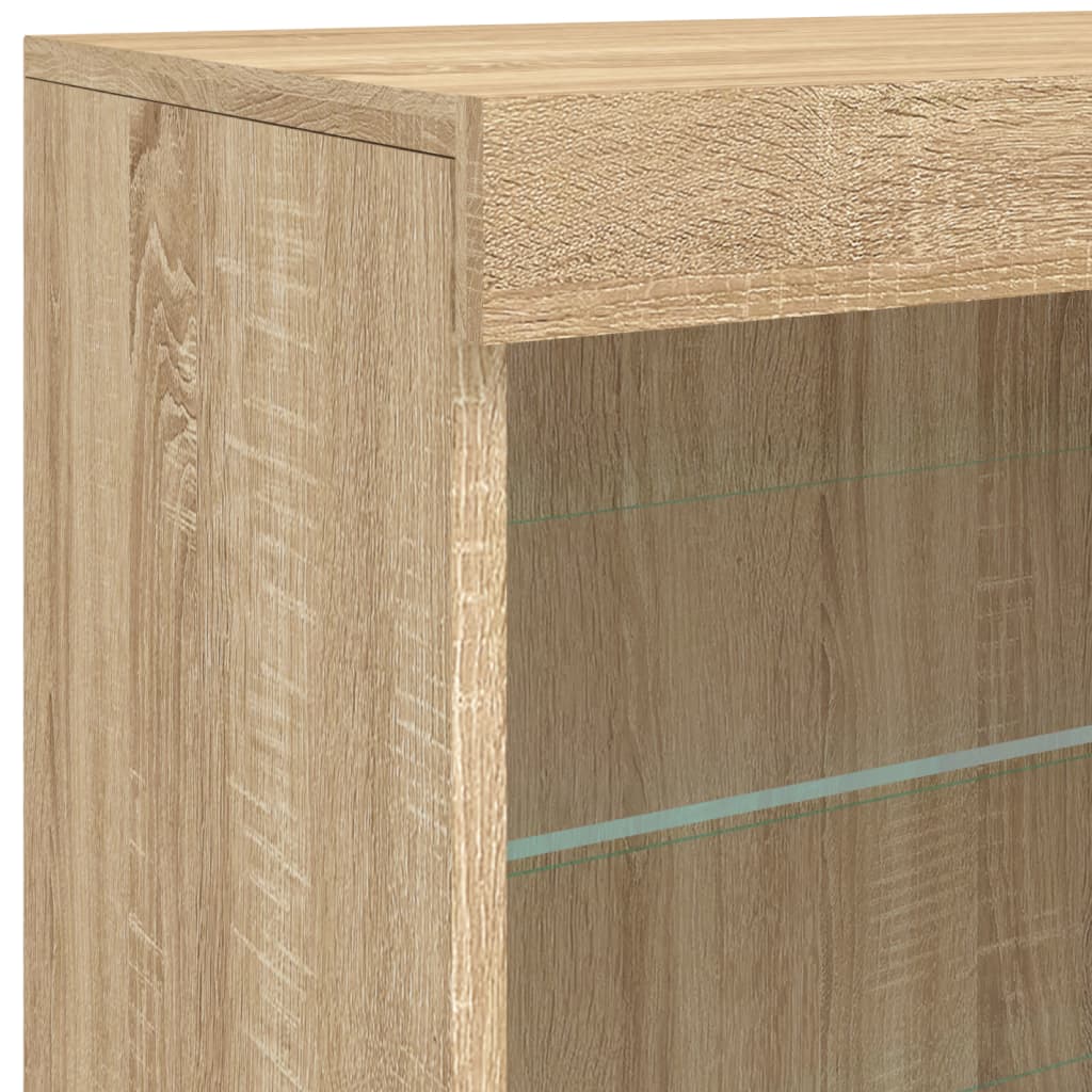 vidaXL Szafka z oświetleniem LED, dąb sonoma, 60,5x37x67 cm