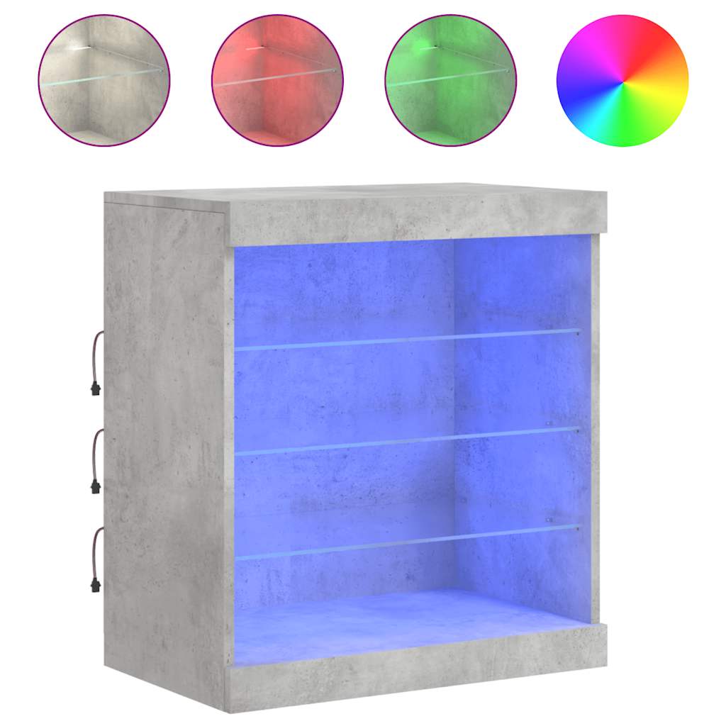 vidaXL Szafka z oświetleniem LED, szarość betonu, 60,5x37x67 cm