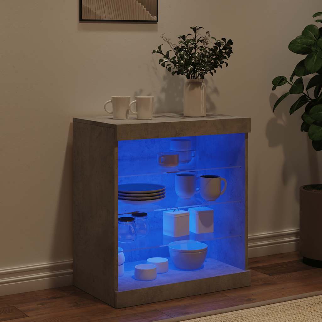 vidaXL Szafka z oświetleniem LED, szarość betonu, 60,5x37x67 cm