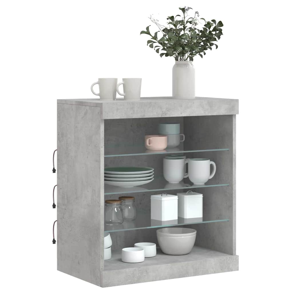 vidaXL Szafka z oświetleniem LED, szarość betonu, 60,5x37x67 cm