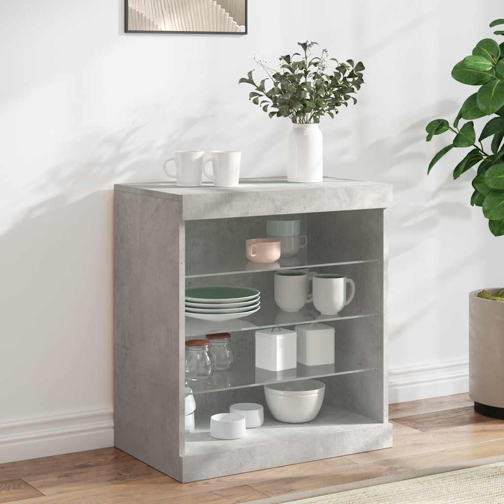 vidaXL Szafka z oświetleniem LED, szarość betonu, 60,5x37x67 cm