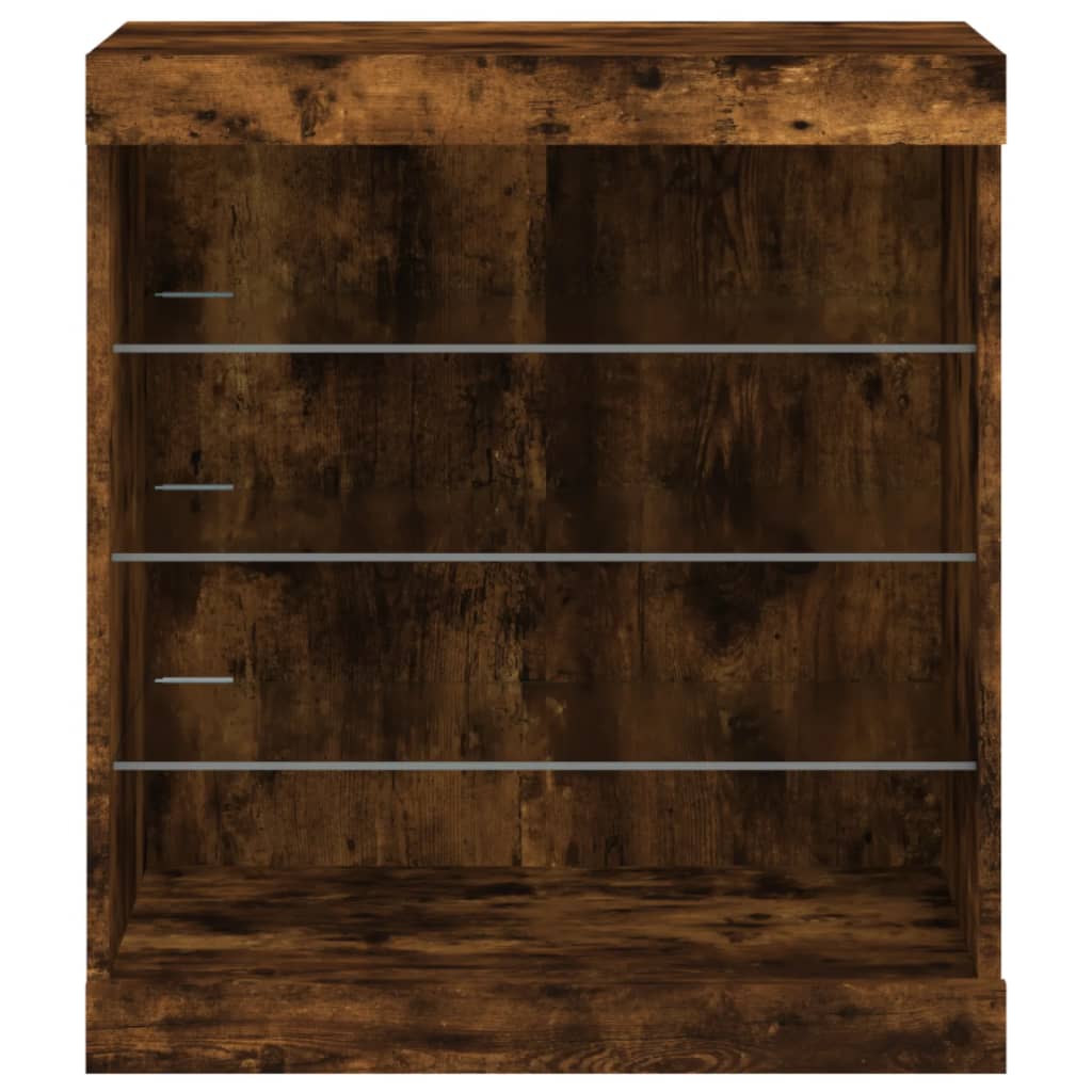 vidaXL Szafka z oświetleniem LED, przydymiony dąb, 60,5x37x67 cm