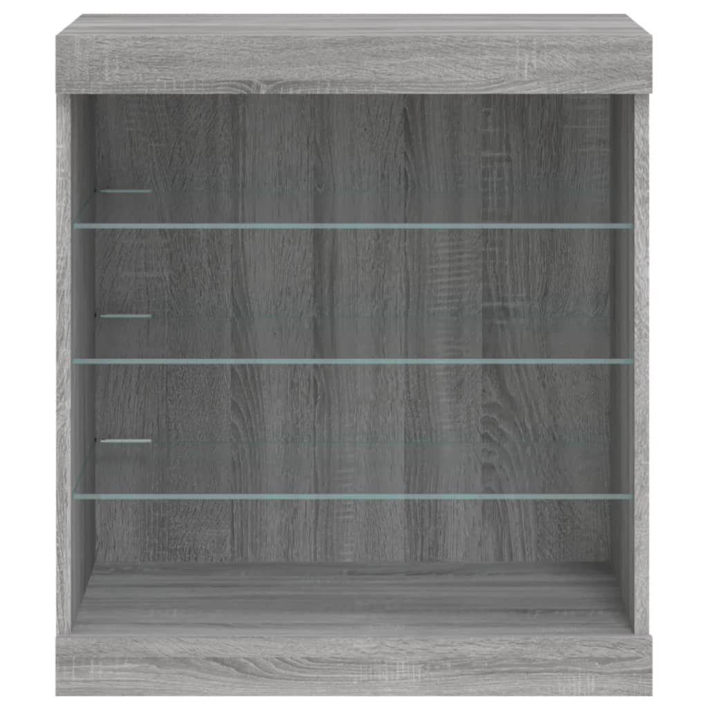 vidaXL Szafka z oświetleniem LED, szary dąb sonoma, 60,5x37x67 cm